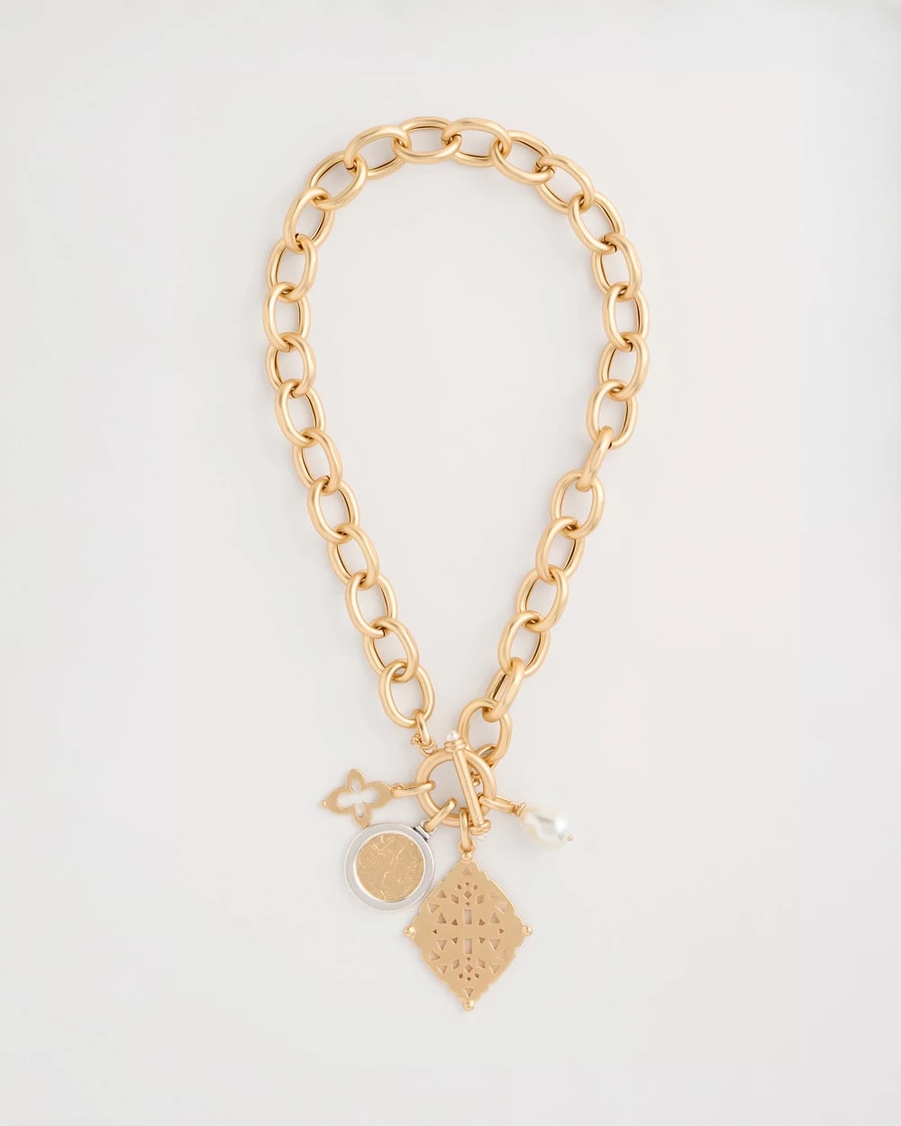 Chico's Toggle Cameo Charm Necklace