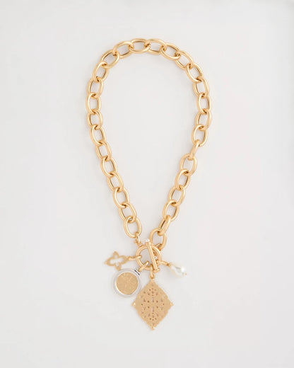 Chico's Toggle Cameo Charm Necklace