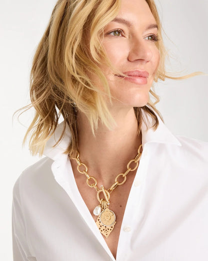 Chico's Toggle Cameo Charm Necklace