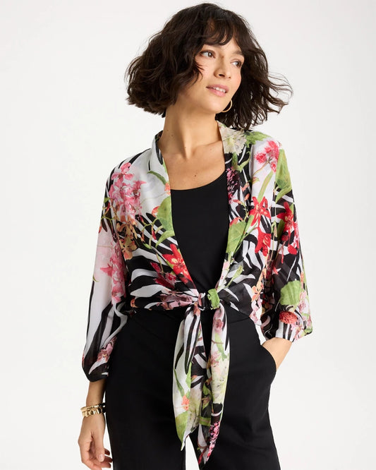 Chico's Georgette Tie-Front Kimono