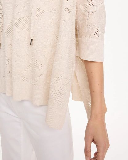 Chico's Crochet Lace Notch Neck Poncho