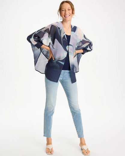 Chico's Woven Printed Cocoon Ruana