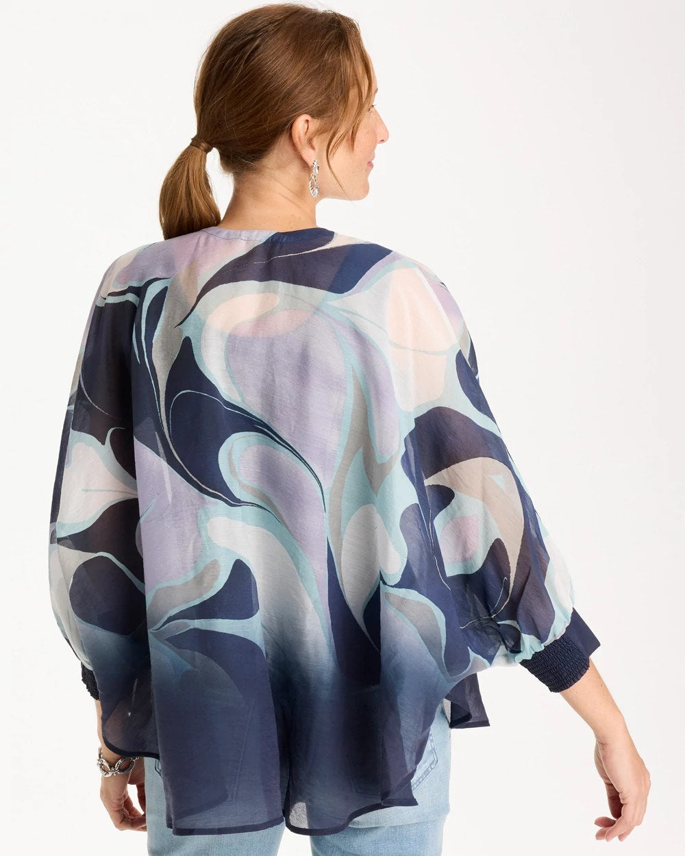 Chico's Woven Printed Cocoon Ruana