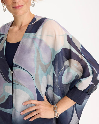 Chico's Woven Printed Cocoon Ruana