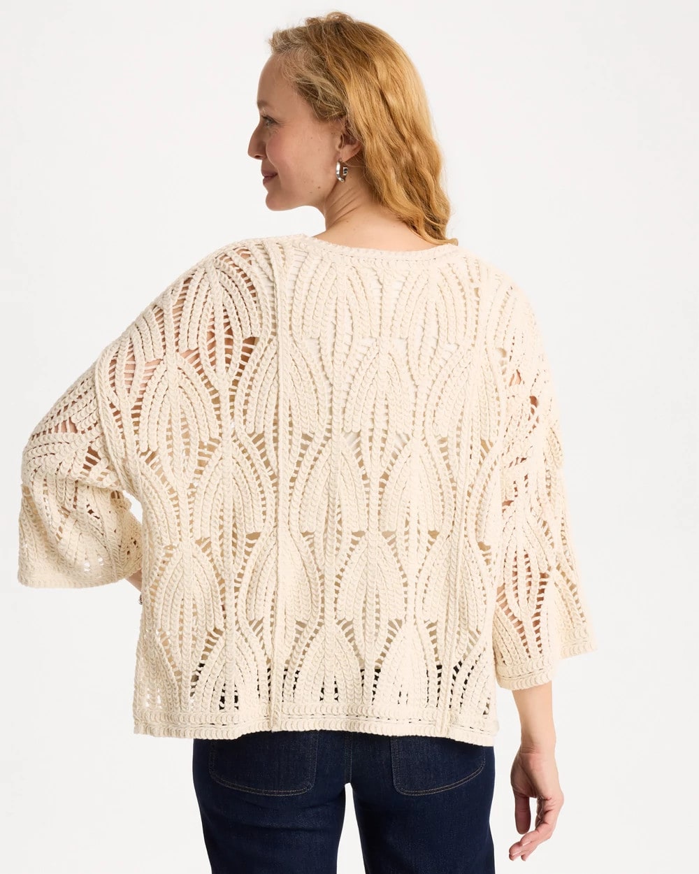 Chico's Cotton Crochet Kimono
