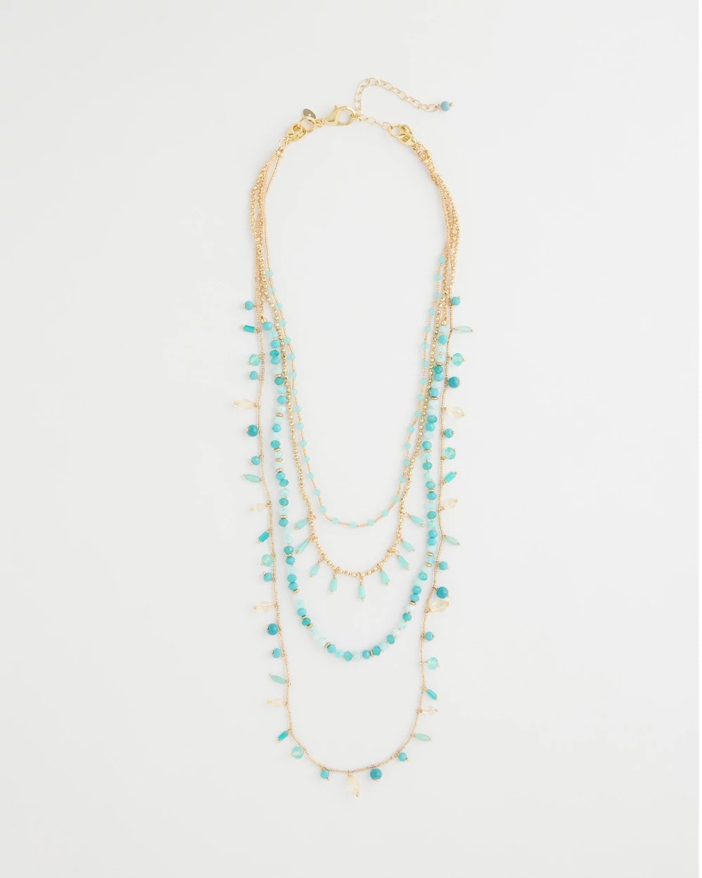 Chico's Multi-Strand Aqua Layering Necklace
