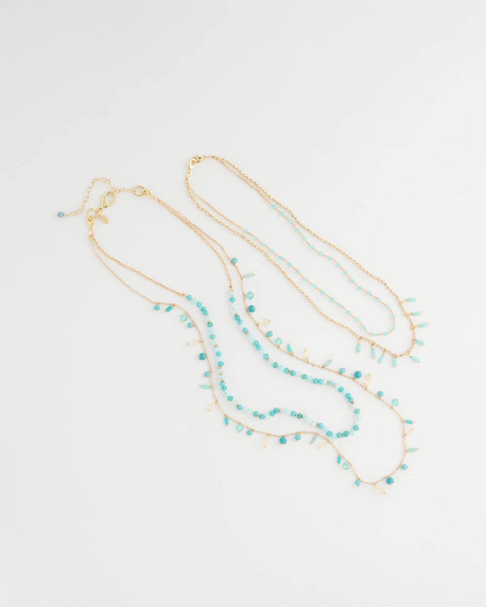 Chico's Multi-Strand Aqua Layering Necklace