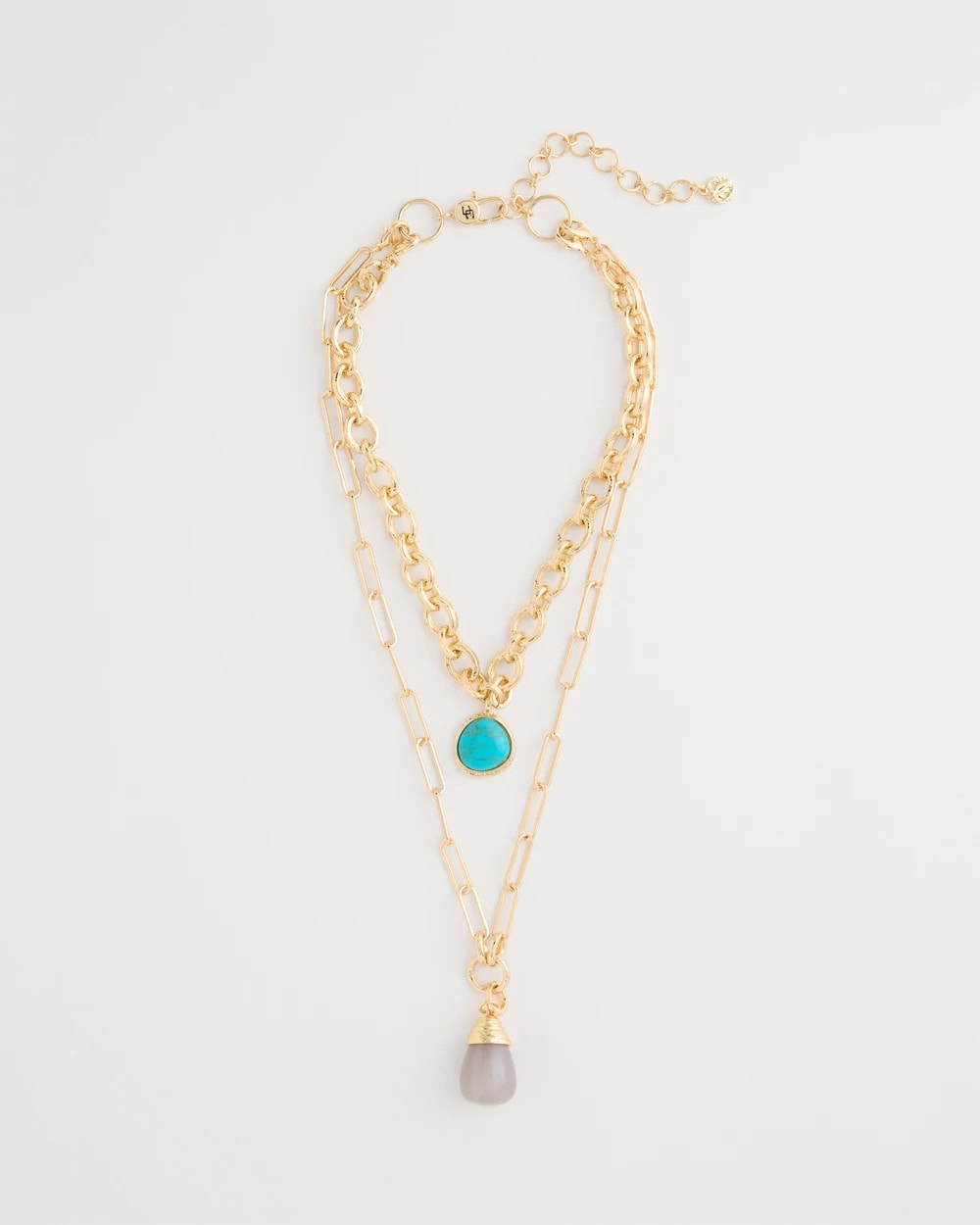 Chico's Double-Strand Blue Pendant Necklace