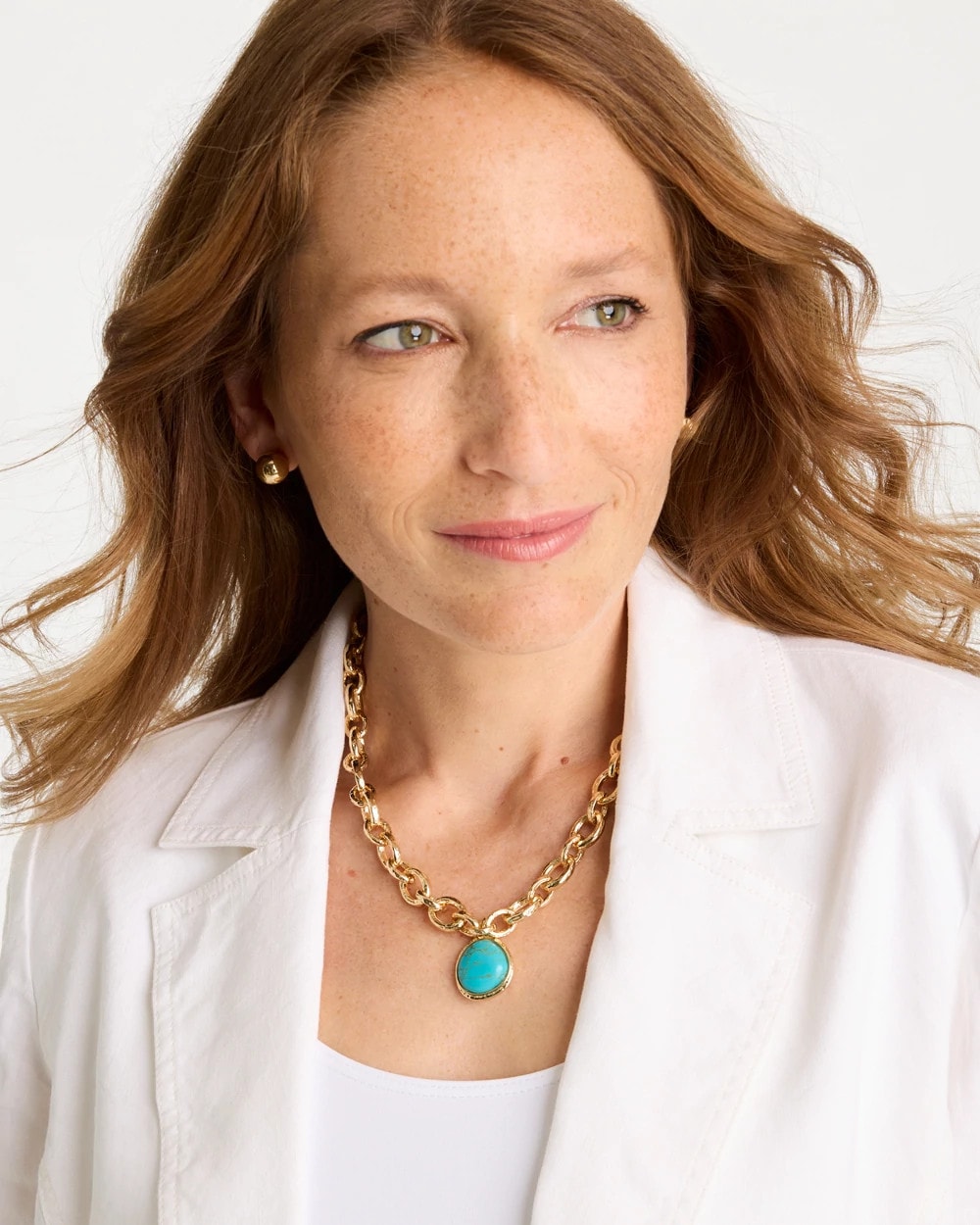 Chico's Double-Strand Blue Pendant Necklace