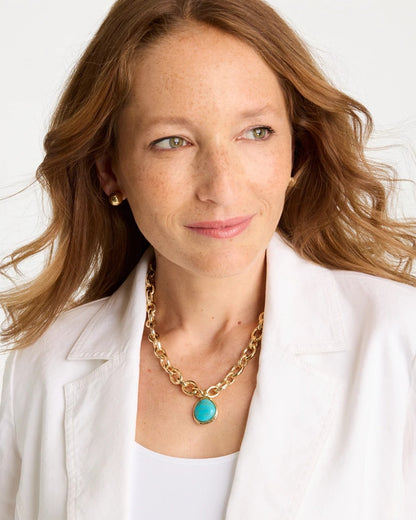 Chico's Double-Strand Blue Pendant Necklace