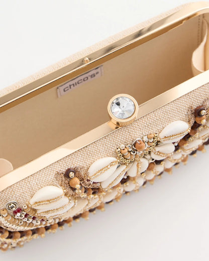 Chico's Shell Embellished Clutch