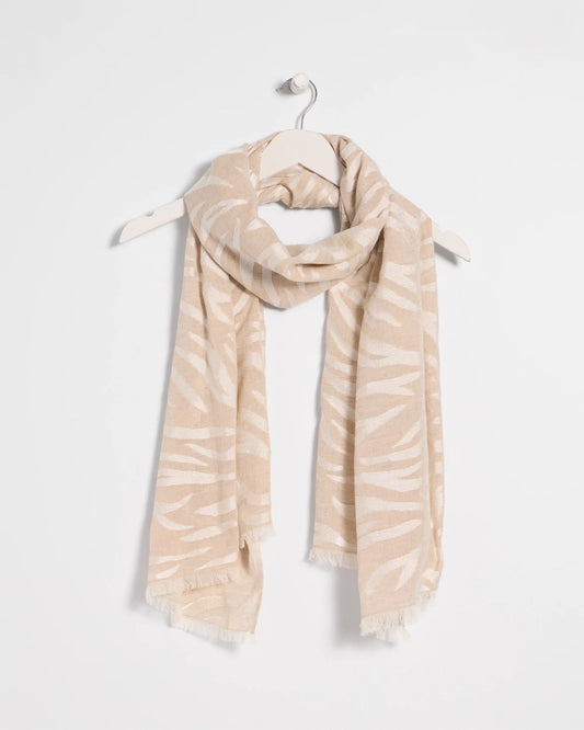 Chico's Neutral Zebra Jacquard Oblong Scarf