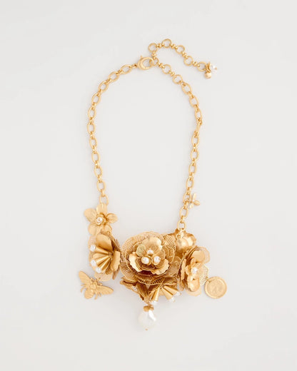 Chico's Chico’s Originals Filigree Flower Bib Necklace