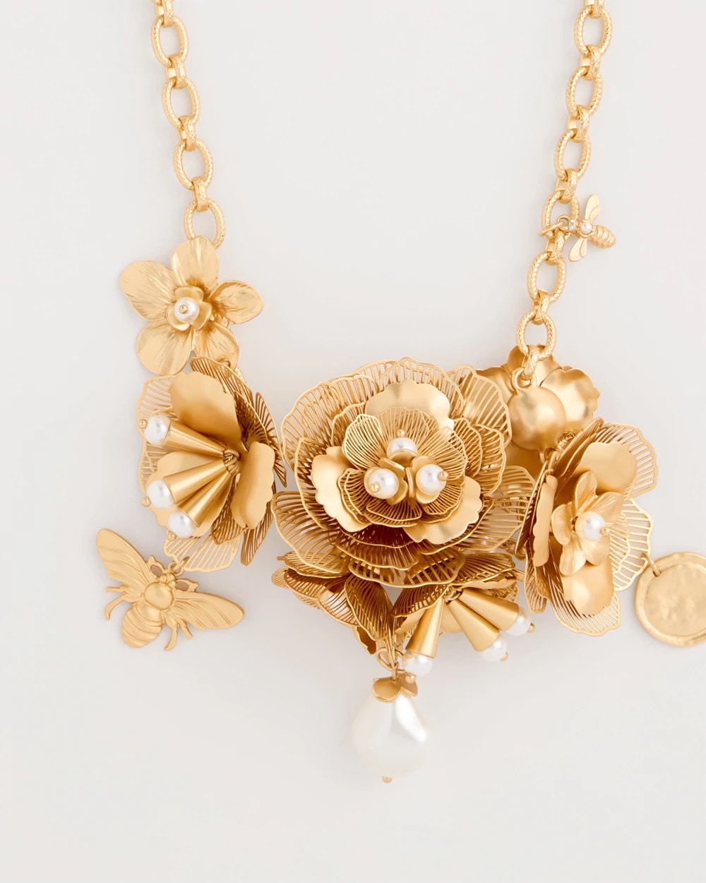 Chico's Chico’s Originals Filigree Flower Bib Necklace