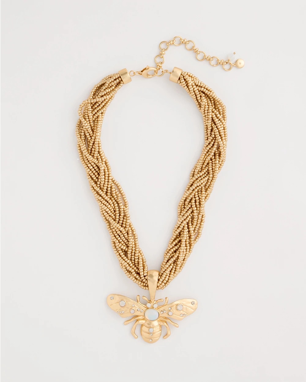 Chico's Beaded Bee Pendant Necklace