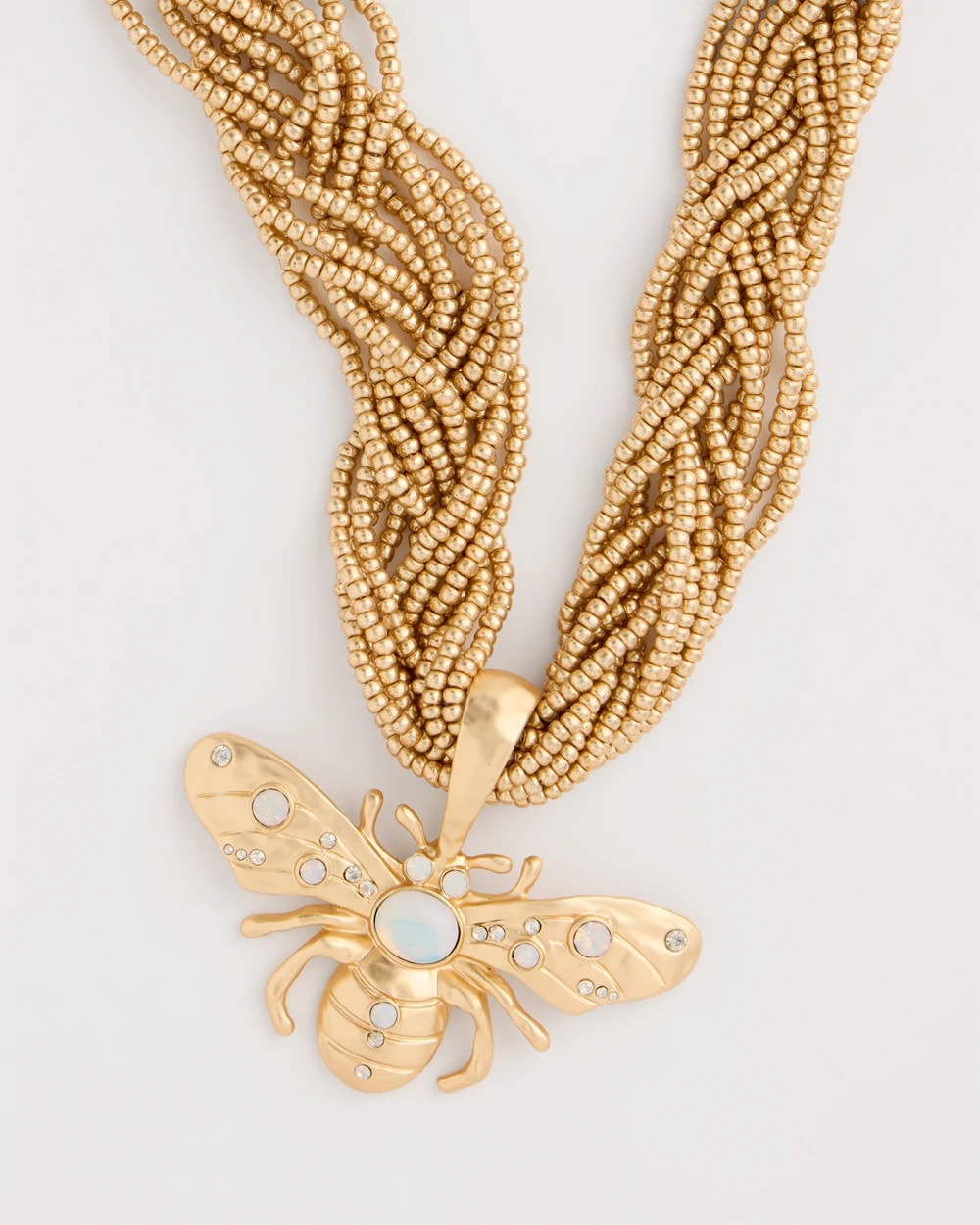 Chico's Beaded Bee Pendant Necklace