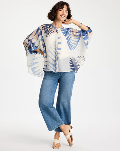 Chico's Palm Frond Short Poncho