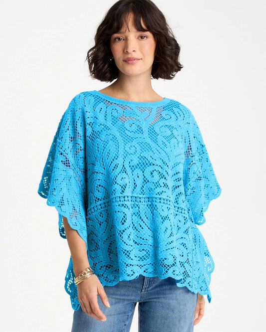 Chico's Cotton Crochet Lace Poncho