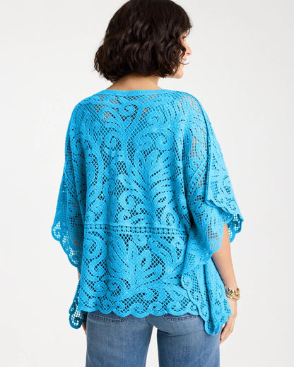 Chico's Cotton Crochet Lace Poncho
