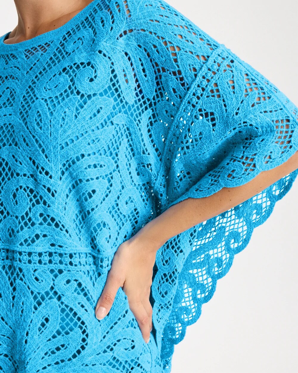 Chico's Cotton Crochet Lace Poncho