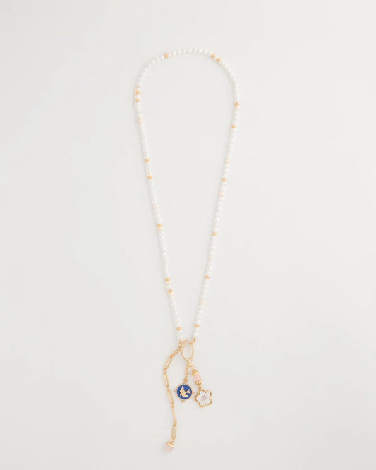 Chico's Medallion Pendant Pearl Necklace
