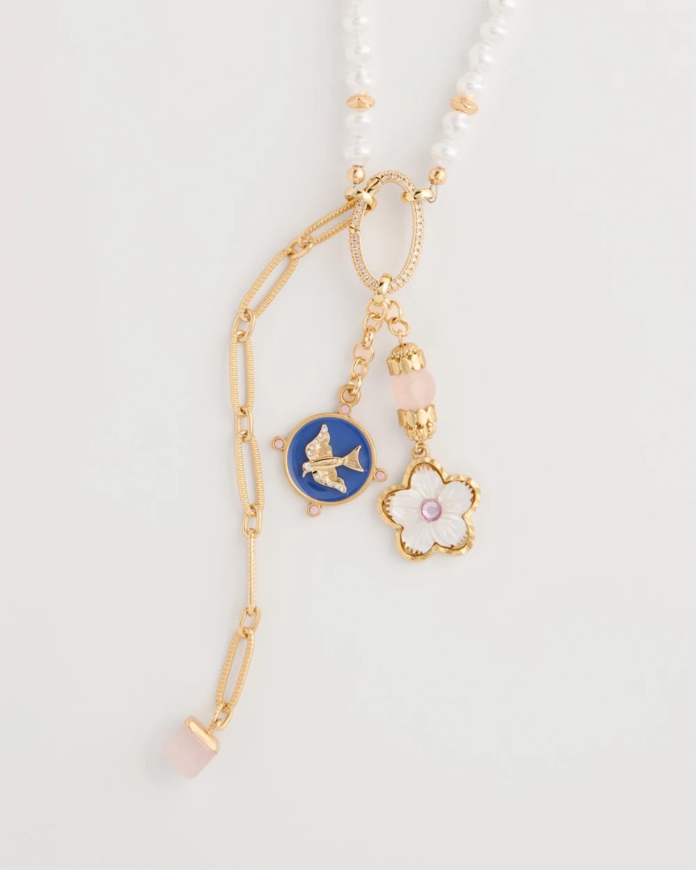 Chico's Medallion Pendant Pearl Necklace