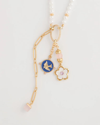 Chico's Medallion Pendant Pearl Necklace