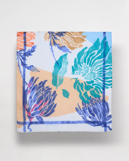Chico's Coral Motif Oblong Scarf