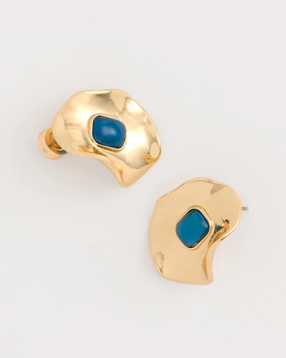 Chico's Blue Resin Cab Oversized Stud Earrings