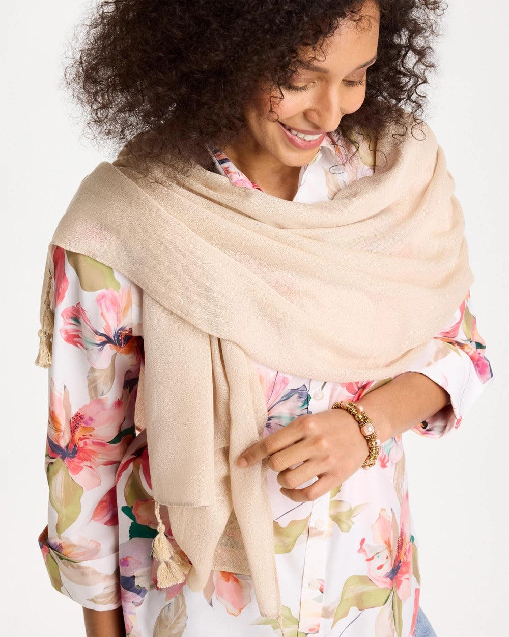 Chico's Lurex Oblong Scarf