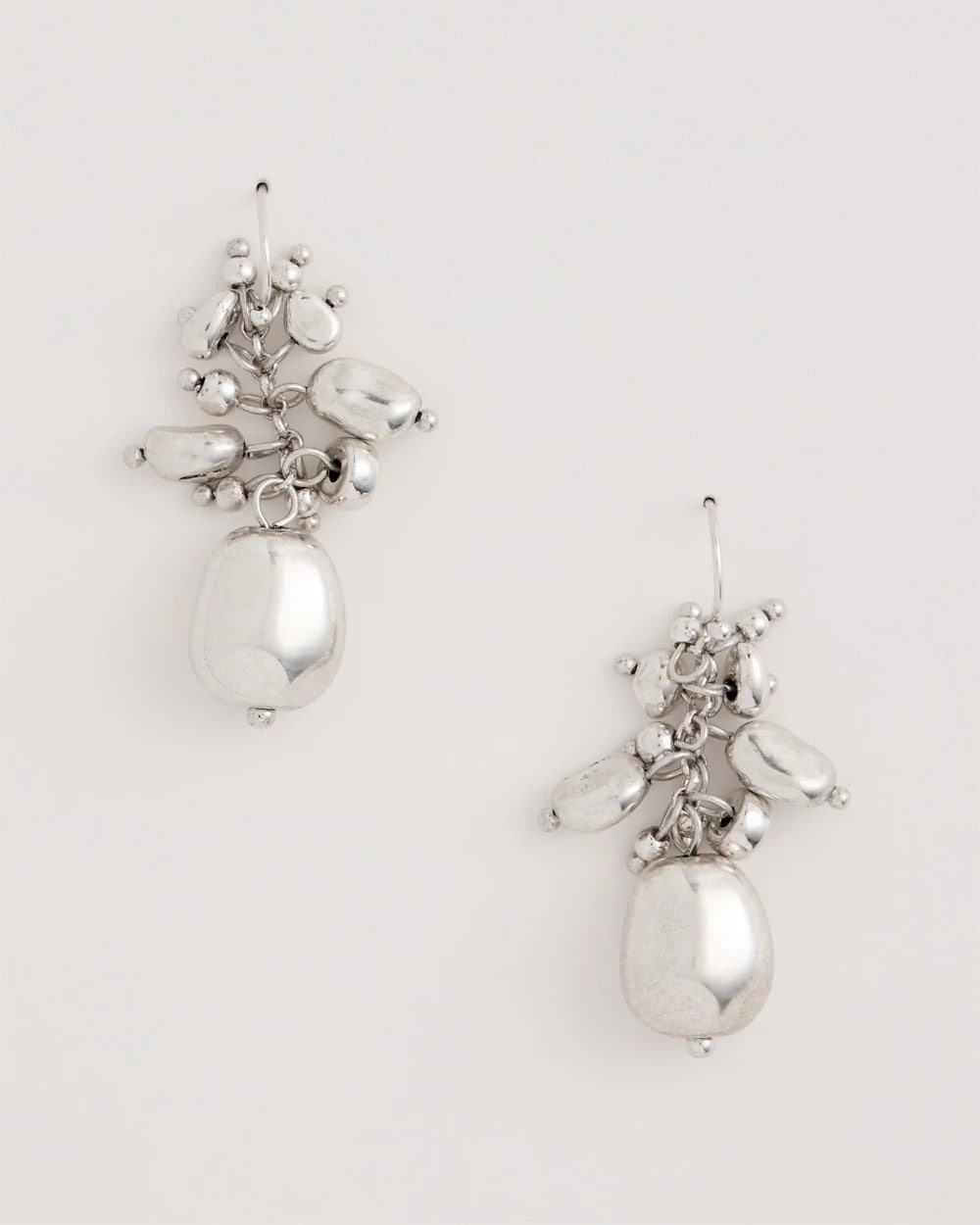 Chico's Silvertone Cluster Earrings