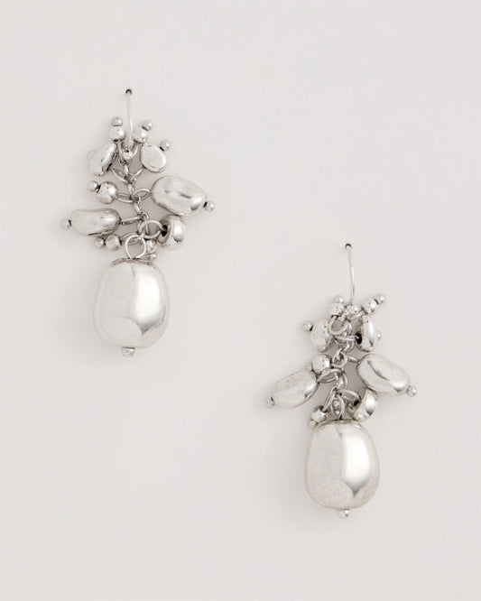 Chico's Silvertone Cluster Earrings