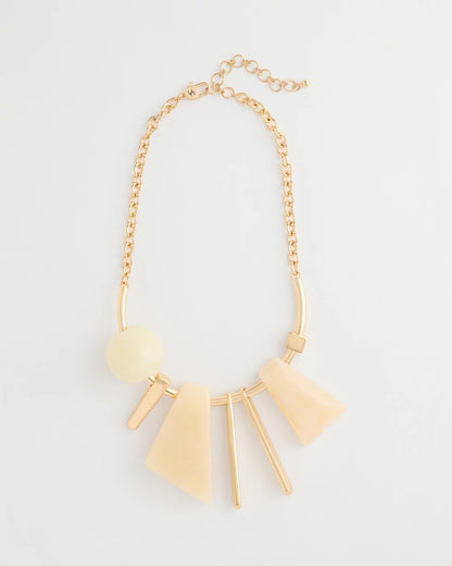 Chico's Faux Horn Geo Bib Necklace