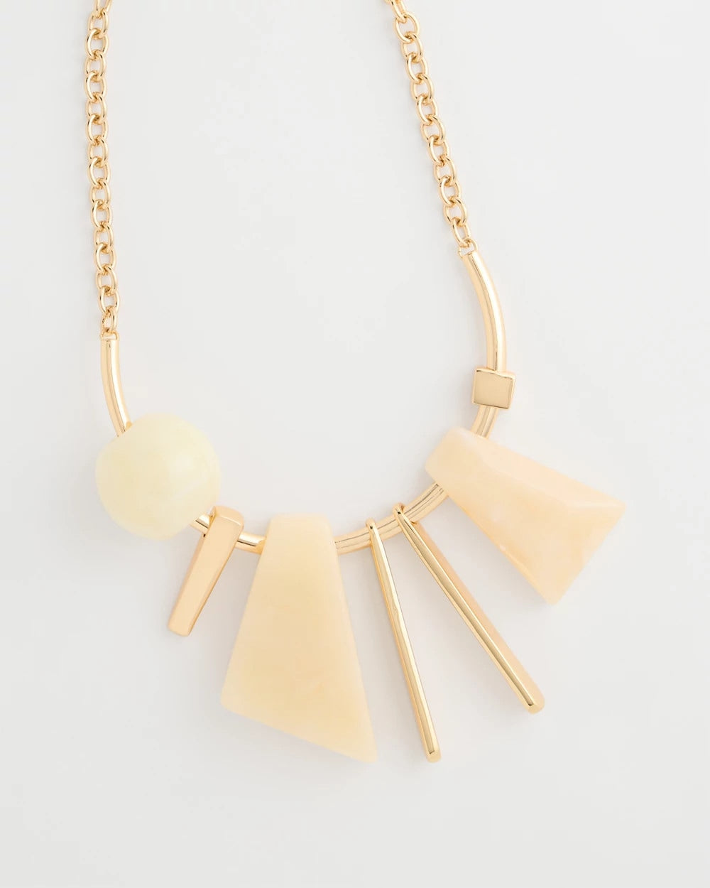 Chico's Faux Horn Geo Bib Necklace
