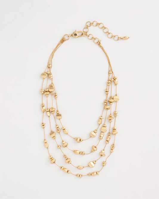 Chico's Golden Nugget Illusion Necklace