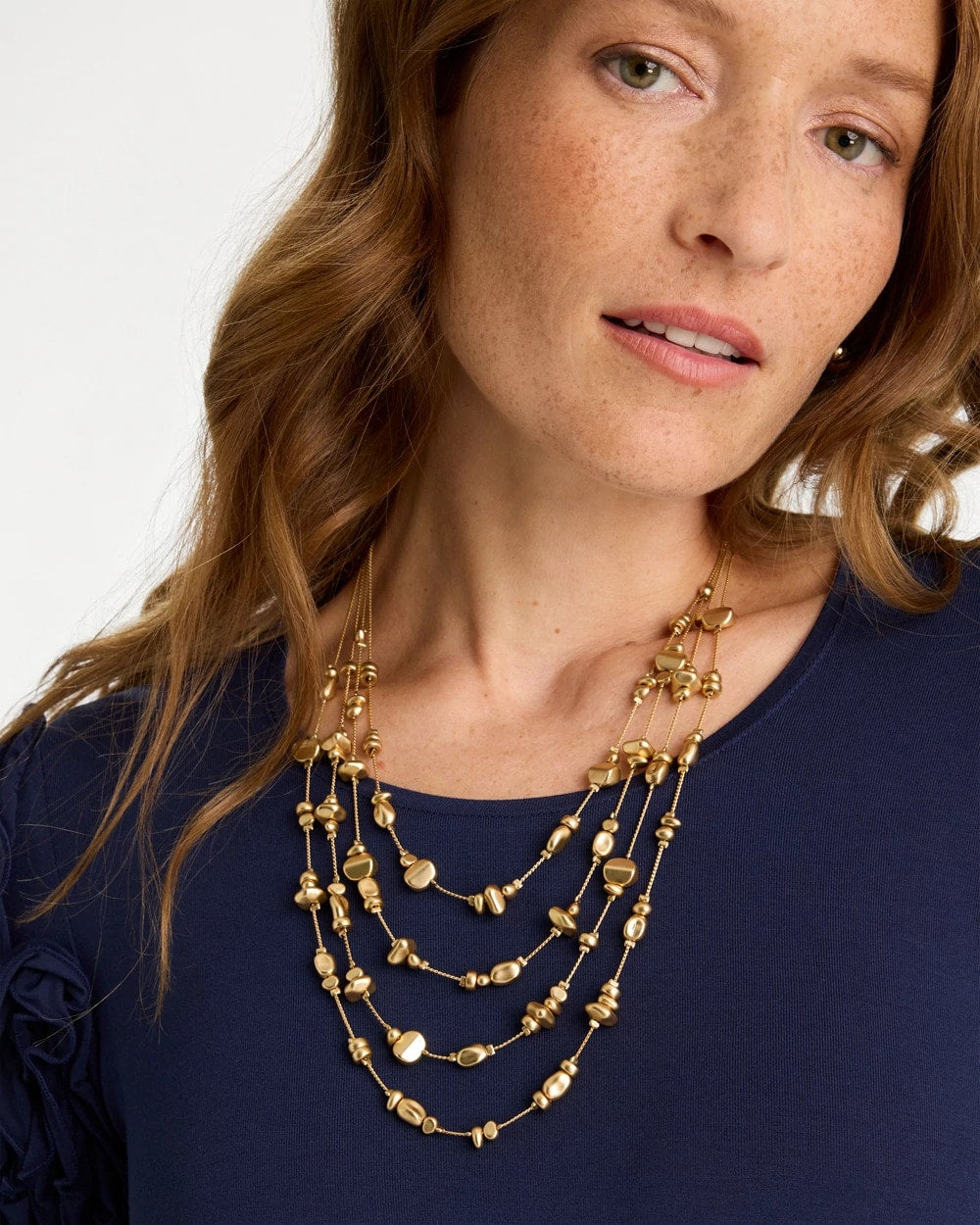 Chico's Golden Nugget Illusion Necklace