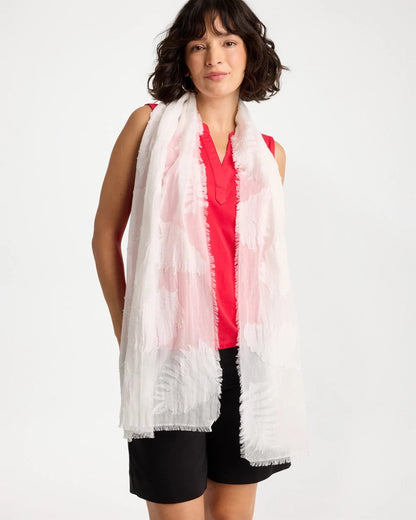 Chico's Textured Palms Oblong Scarf