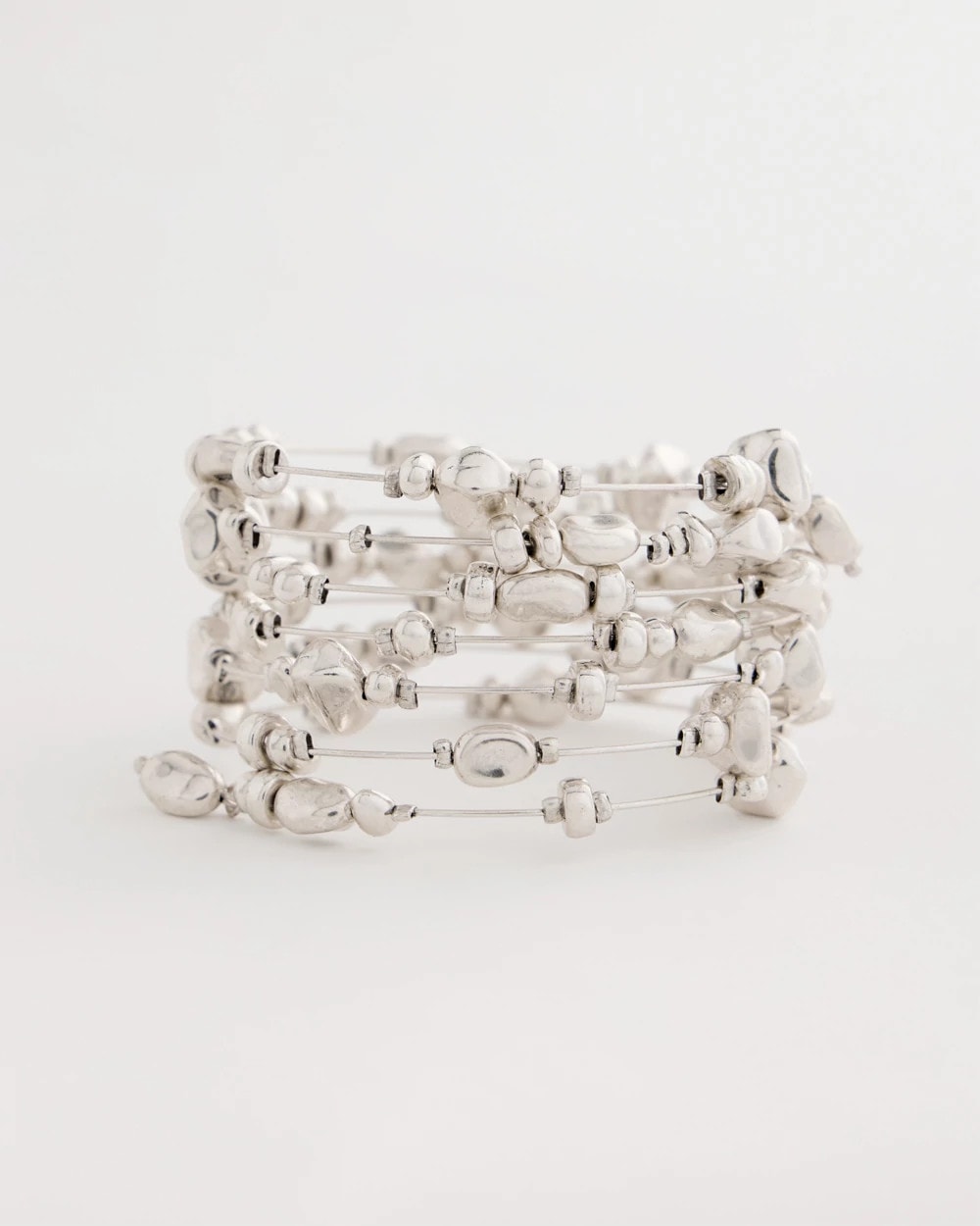 Chico's Silvertone Coil Bracelet