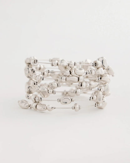 Chico's Silvertone Coil Bracelet