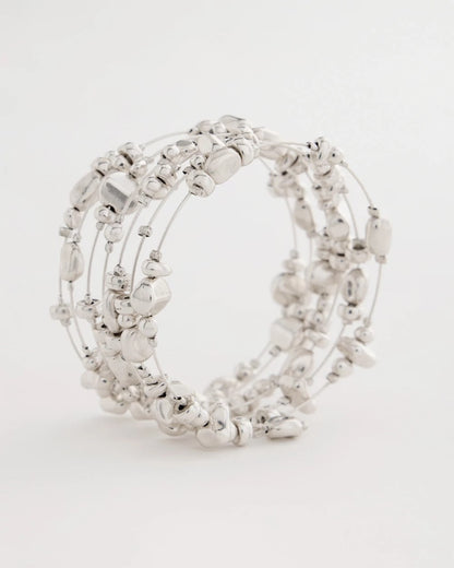 Chico's Silvertone Coil Bracelet