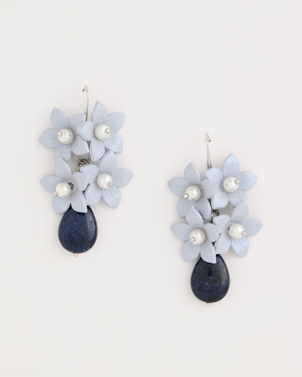 Chico's Lapis Lazuli Stone Flower Earrings