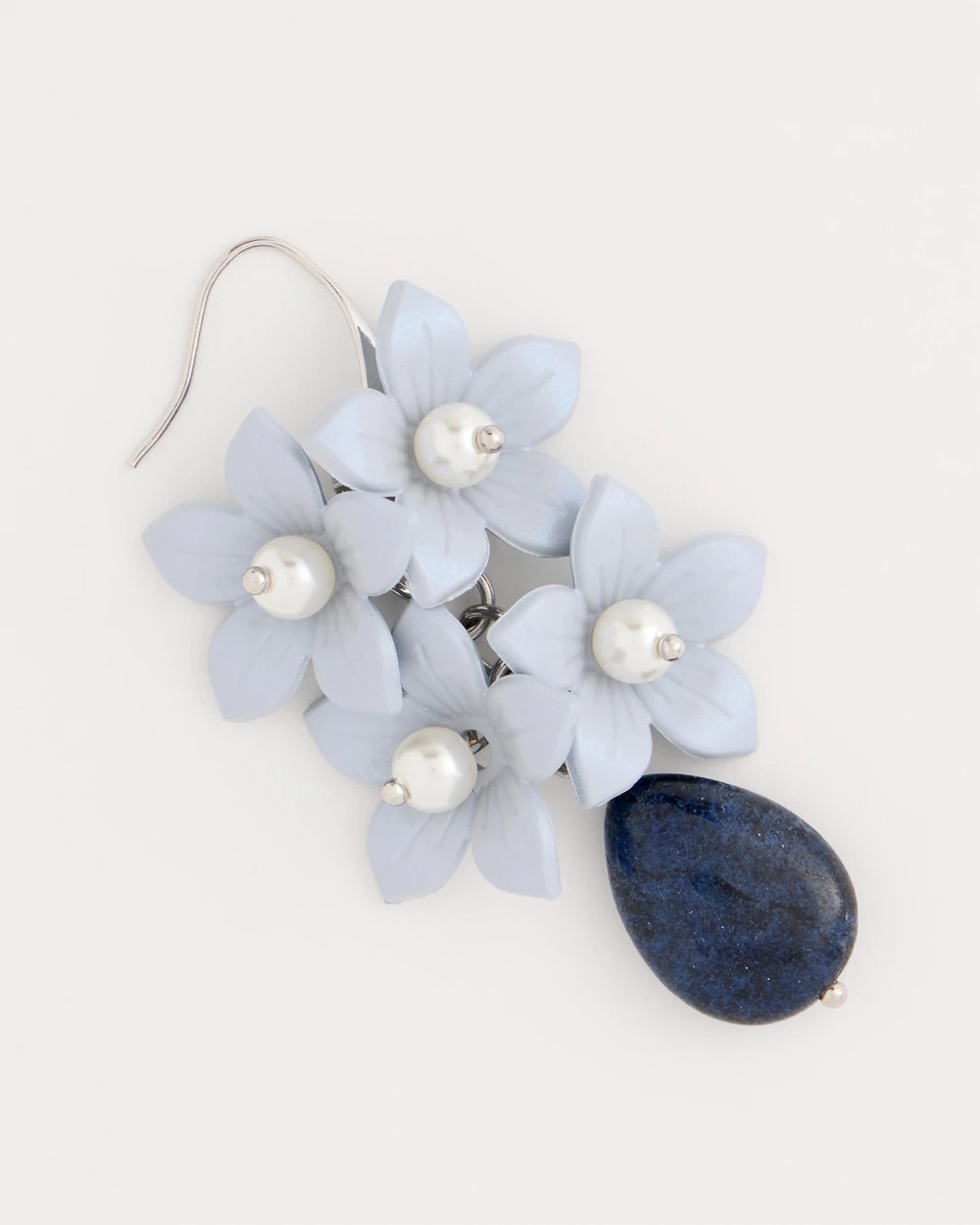 Chico's Lapis Lazuli Stone Flower Earrings