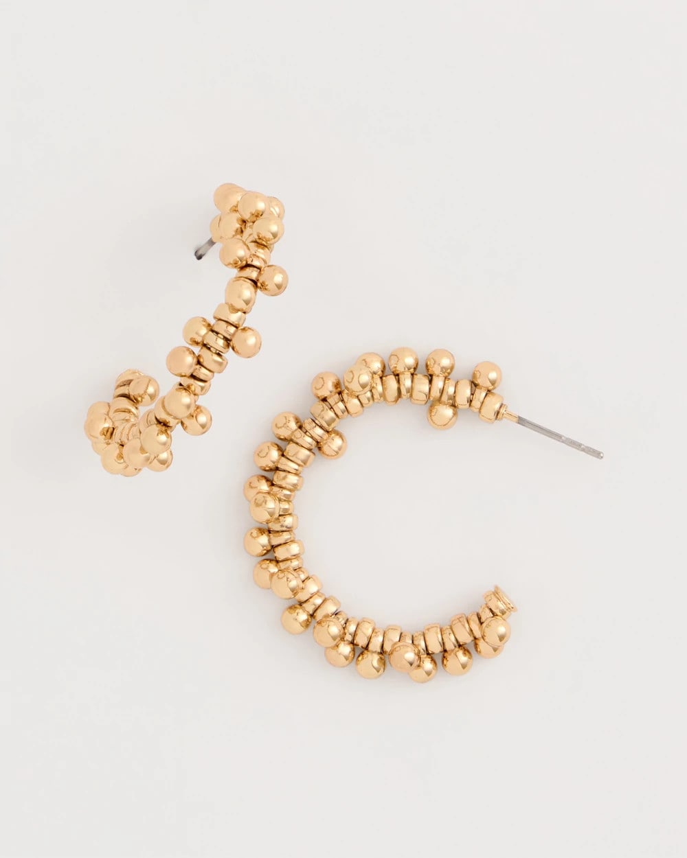 Chico's Golden Beaded Hoop Earrings