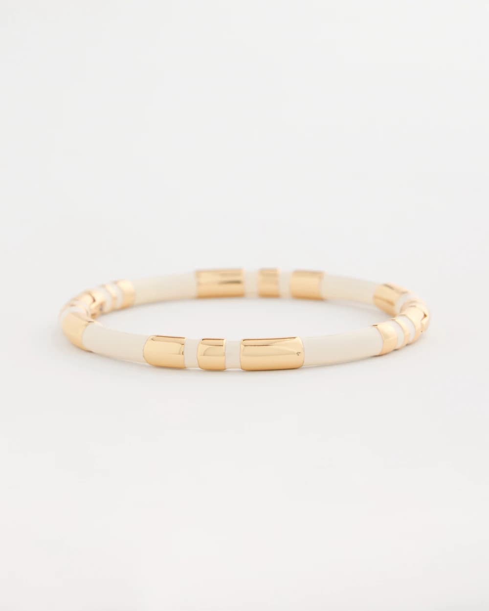 Chico's White Enamel Hinge Bangle