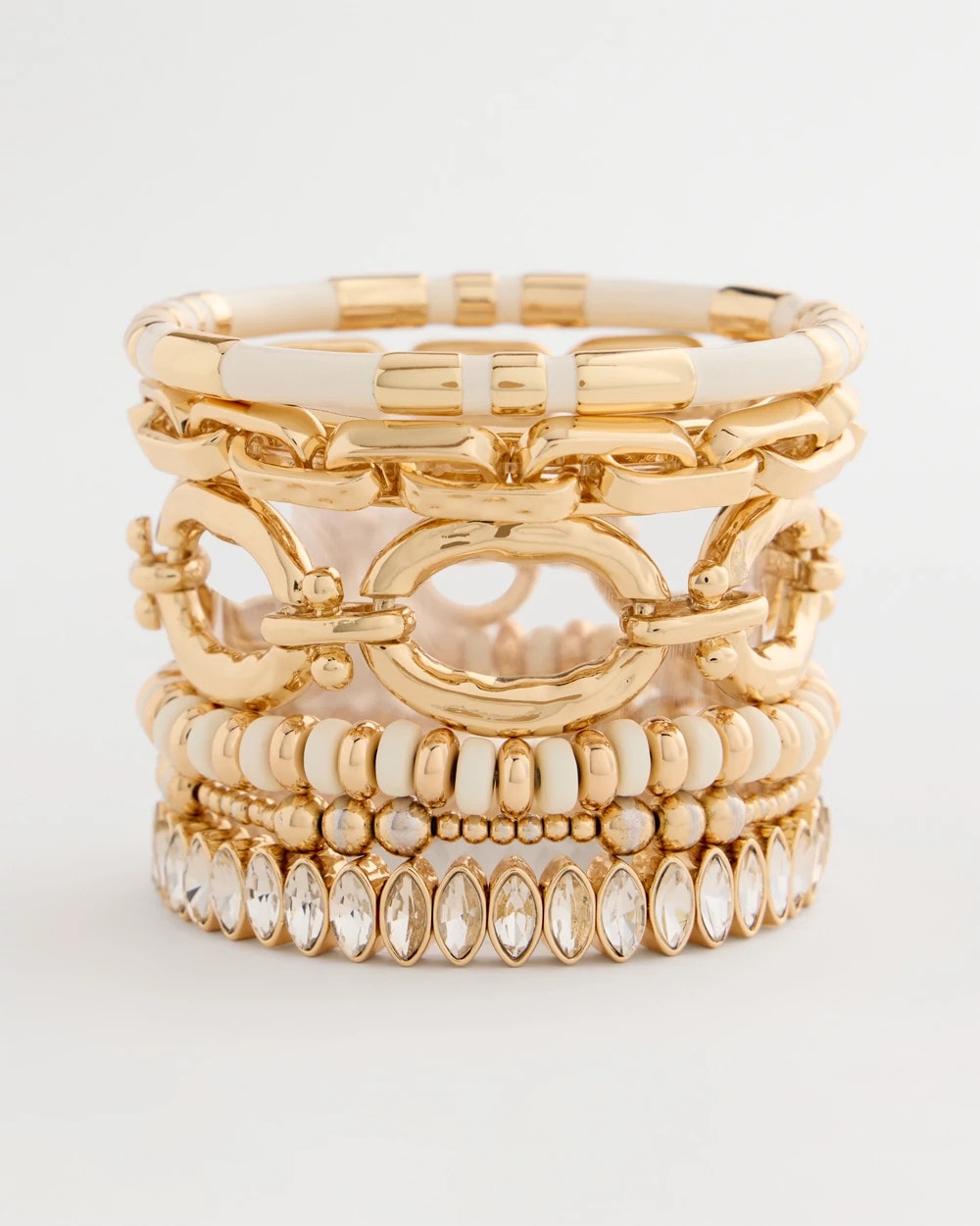 Chico's White Enamel Hinge Bangle