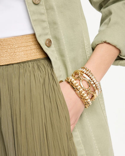 Chico's White Enamel Hinge Bangle