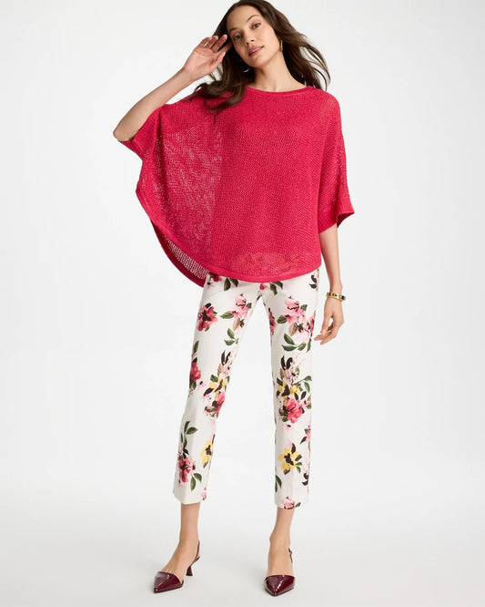 Chico's Sequin Boatneck Rounded Hem Poncho