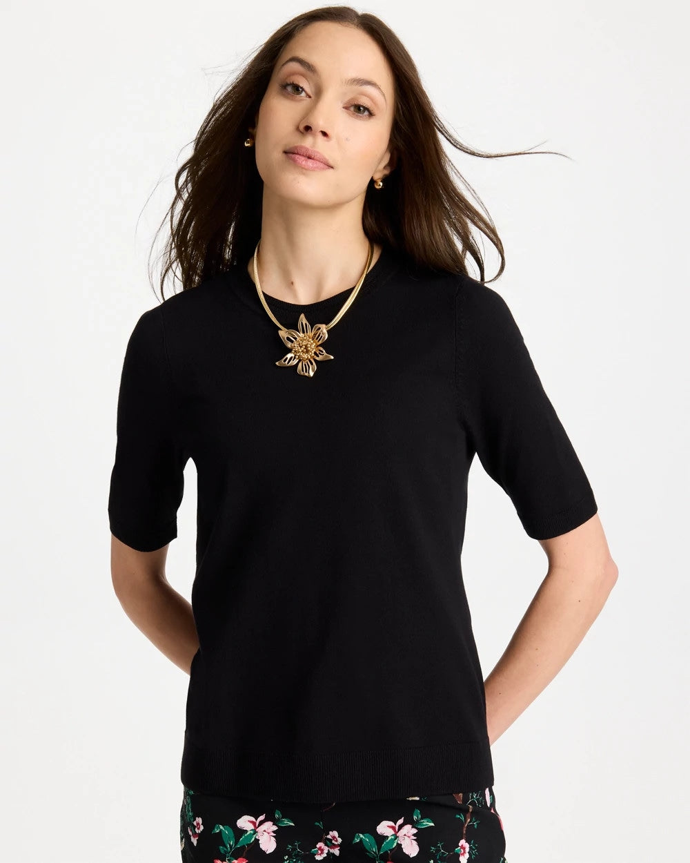 Chico's Ella Crewneck Pullover Sweater