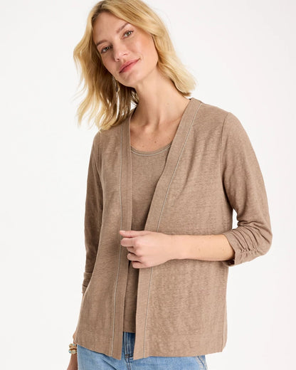 Chico's Linen Open Front Cardigan
