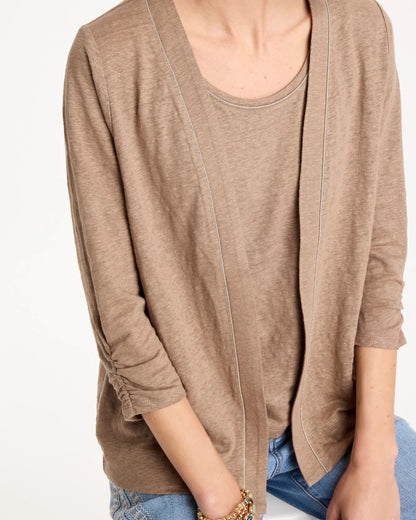Chico's Linen Open Front Cardigan